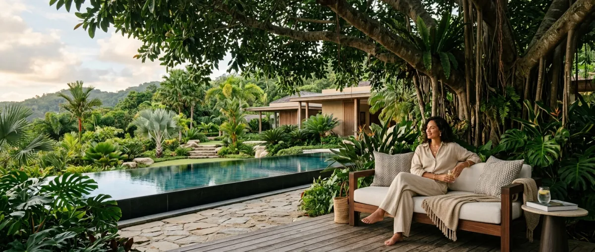 5 ต้นไม้ให้ร่มเงาลดอุณหภูมิบ้าน เปลี่ยนบ้านร้อนให้เป็น Modern Tropical Oasis