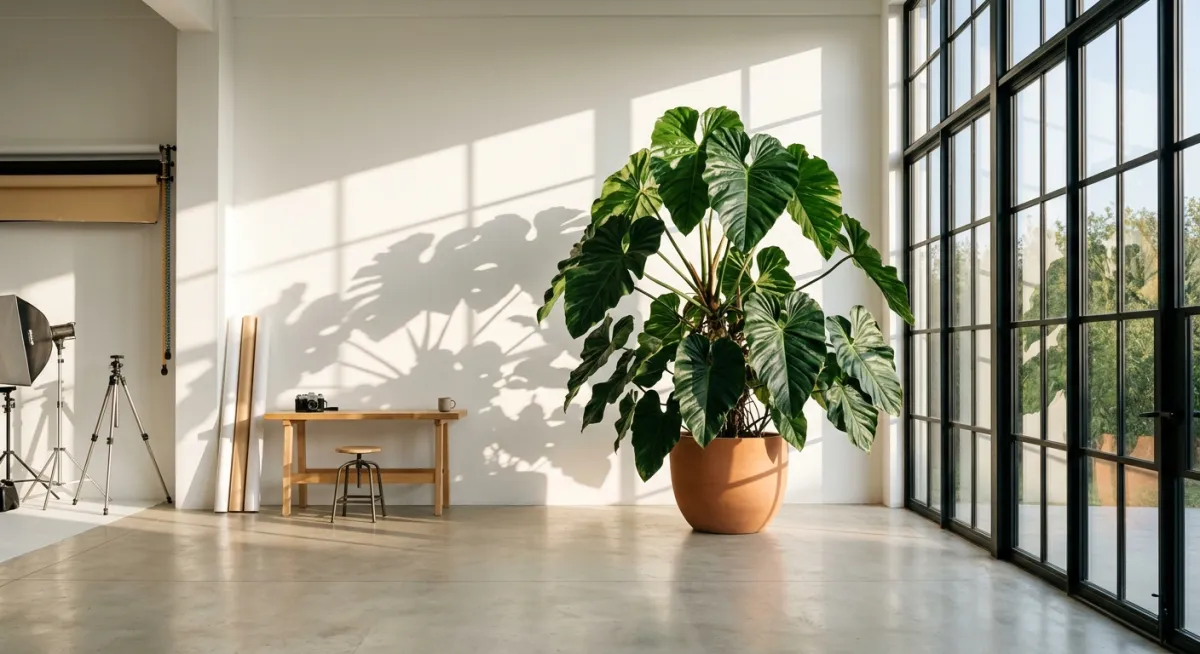 Maximalist Botanical Studio: ยกระดับสตูดิโอถ่ายภาพด้วยฟิโลเดนดรอนใบยักษ์ สร้างมิติแสงเงาแบบป่าเขตร้อน