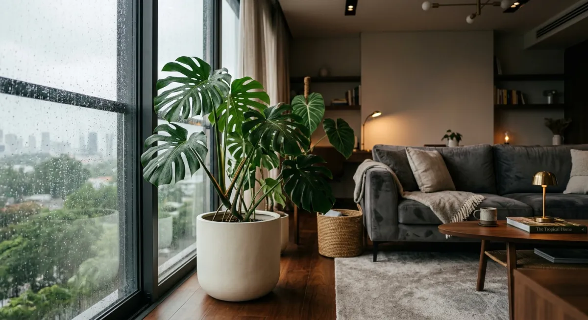 Rainy Season Indoor Jungle: Transforming Your Living Room into Tropical Luxury with Monstera and Philodendron
